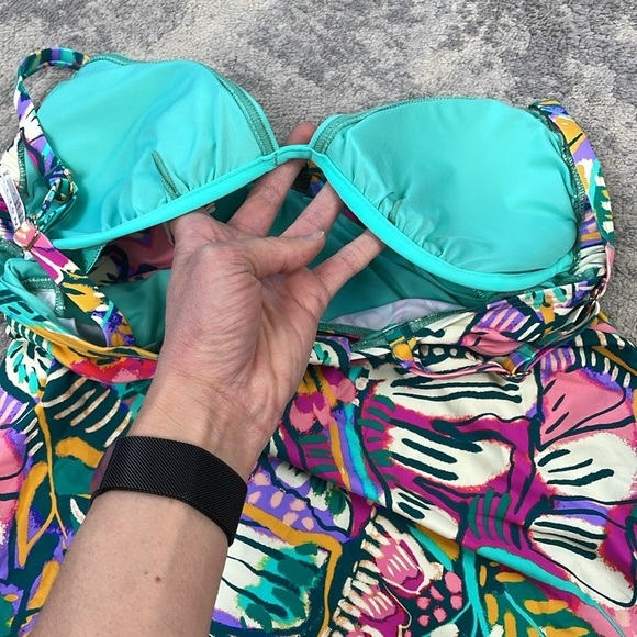 NWT Sunsets Lush Garden Maeve Tankini Colorful Floral Underwire Sz 36D 38C - Picture 12 of 13